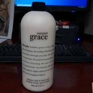 Philosophy brand shampoo, bath and shower gel.